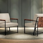 Poltrona Roma Linho Com Ratan Bm Tubulares Branco