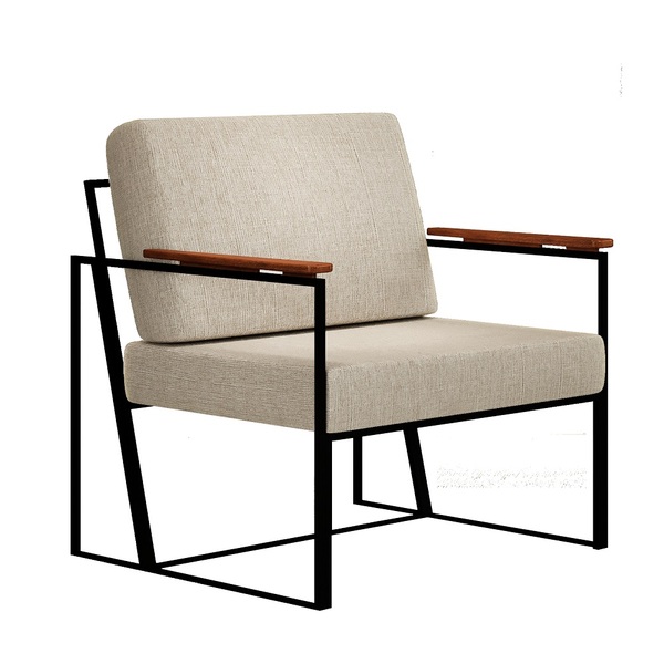 Poltrona Roma Linho Com Ratan Bm Tubulares Branco