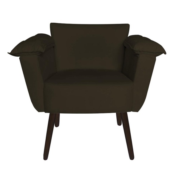 Poltrona Ruby Pés Palito Suede Marrom - D'classe Decor