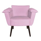 Poltrona Ruby Pés Palito Suede Rosa Bebê - D'classe Decor