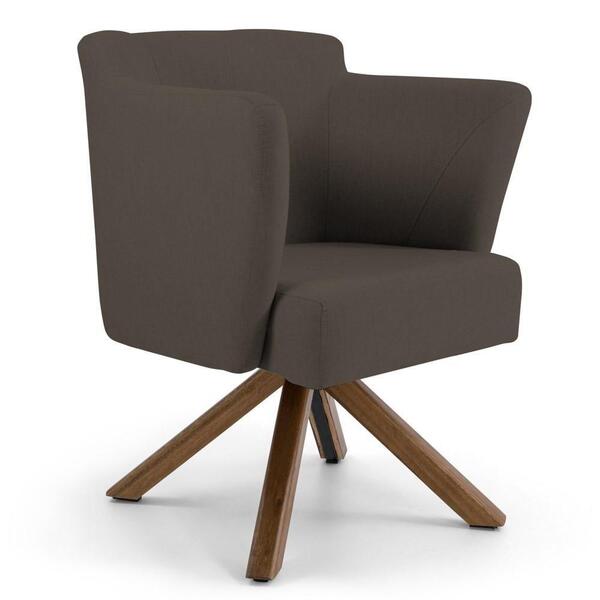 Poltrona Sabrina Base Giromad Giratória B-261 Veludo Marrom -