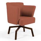 Poltrona Sabrina Base Ka Giratória Imbuia B-262 Veludo Telha