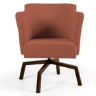 Poltrona Sabrina Base Ka Giratória Imbuia B-262 Veludo Telha