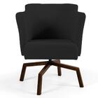 Poltrona Sabrina Base Ka Giratória Imbuia B-300 Veludo Preto