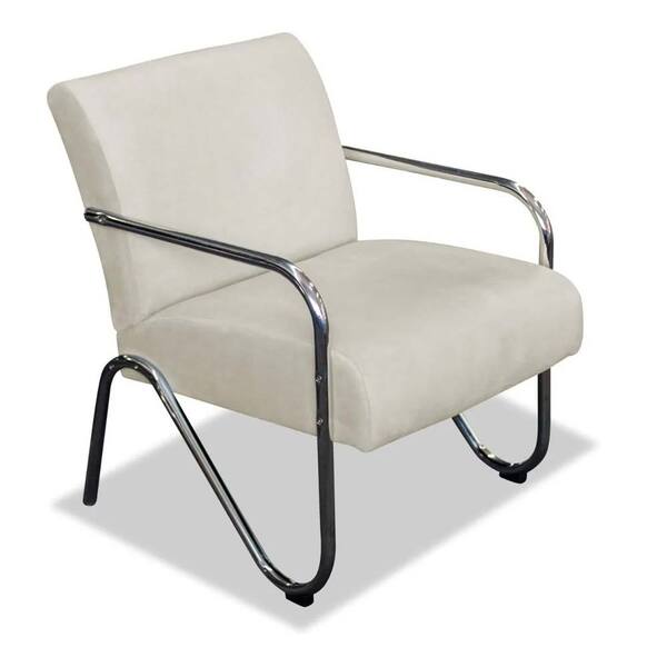 Poltrona Sabrina Corano Bege Braça Cromada