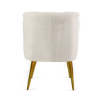 Poltrona Sabrina Linho Bege A-184 Pés Palito Metálico Bronze