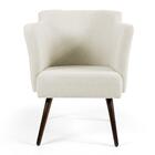 Poltrona Sabrina Pés Palito B-309 Veludo Bege - Domi