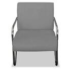 Poltrona Sabrina Suede Cinza Braça Cromada