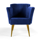 Poltrona Sabrina Veludo Azul Oxford B-304 Pés Palito Metálico