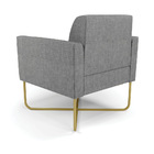 Poltrona Sala  Kit 2 Marisa Aço Industrial X Dourado Linho D0