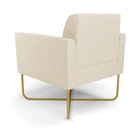 Poltrona Sala  Kit 2 Marisa Aço Industrial X Dourado Linho D0