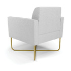 Poltrona Sala  Kit 2 Marisa Aço Industrial X Dourado Linho D0