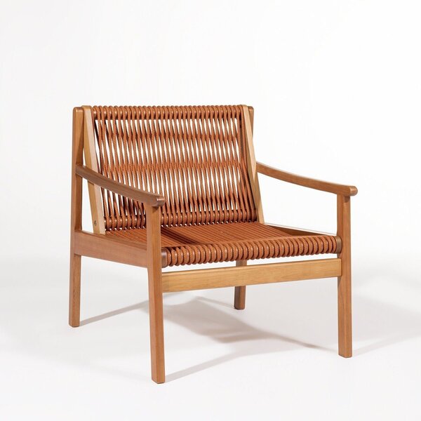 Poltrona Sala Acabamento 70cm X 77cm X 80cm Creta Verniz Mel/