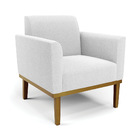 Poltrona Sala Base Madeira Castanho Kit 2 Marisa Bouclê D03 -