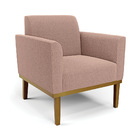 Poltrona Sala Base Madeira Castanho Kit 2 Marisa Bouclê D03 -