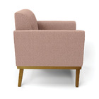 Poltrona Sala Base Madeira Castanho Kit 2 Marisa Bouclê D03 -