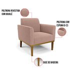 Poltrona Sala Base Madeira Castanho Kit 2 Marisa Bouclê D03 -