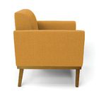 Poltrona Sala Base Madeira Castanho Kit 2 Marisa Bouclê D03 -