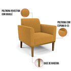 Poltrona Sala Base Madeira Castanho Kit 2 Marisa Bouclê D03 -