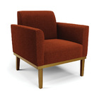 Poltrona Sala Base Madeira Castanho Kit 2 Marisa Bouclê D03 -