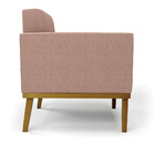 Poltrona Sala Base Madeira Fixa Castanho Elisa Bouclê Rosê D0