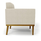 Poltrona Sala Base Madeira Fixa Castanho Kit 2 Elisa Bouclê D