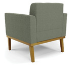 Poltrona Sala Base Madeira Fixa Castanho Kit 2 Elisa Bouclê D