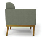 Poltrona Sala Base Madeira Fixa Castanho Kit 2 Elisa Bouclê D