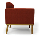 Poltrona Sala Base Madeira Fixa Castanho Kit 2 Elisa Bouclê T