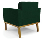 Poltrona Sala Base Madeira Fixa Castanho Kit 2 Elisa Bouclê V