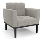 Poltrona Sala Base Madeira Fixa Pto Kit 2 Elisa Bouclê Cinza