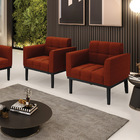 Poltrona Sala Base Madeira Fixa Pto Kit 2 Elisa Bouclê Terra