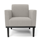 Poltrona Sala Base Madeira Preto Kit 2 Marisa Bouclê Cinza D0