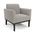 Poltrona Sala Base Madeira Preto Kit 2 Marisa Bouclê Cinza D0