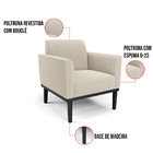 Poltrona Sala Base Madeira Preto Kit 2 Marisa Bouclê D03 - D'