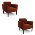 Poltrona Sala Base Madeira Preto Kit 2 Marisa Bouclê D03 - D'