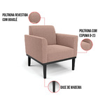 Poltrona Sala Base Madeira Preto Kit 2 Marisa Bouclê D03 - D'