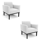 Poltrona Sala Base Madeira Preto Kit 2 Marisa Bouclê D03 - D'