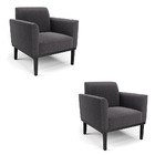 Poltrona Sala Base Madeira Preto Kit 2 Marisa Bouclê D03 - D'