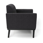 Poltrona Sala Base Madeira Preto Kit 2 Marisa Bouclê Grafite