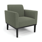 Poltrona Sala Base Madeira Preto Kit 2 Marisa Bouclê Pistache