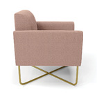 Poltrona Sala Base X Industrial Dourado Kit 2 Marisa Bouclê -