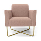 Poltrona Sala Base X Industrial Dourado Kit 2 Marisa Bouclê -