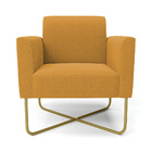 Poltrona Sala Base X Industrial Dourado Kit 2 Marisa Bouclê -