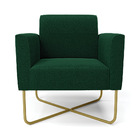 Poltrona Sala Base X Industrial Dourado Kit 2 Marisa Bouclê V