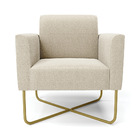 Poltrona Sala Base X Industrial Dourado Marisa Bouclê - Bege