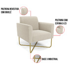 Poltrona Sala Base X Industrial Dourado Marisa Bouclê Bege