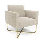 Poltrona Sala Base X Industrial Dourado Marisa Bouclê Bege