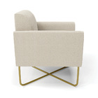 Poltrona Sala Base X Industrial Dourado Marisa Bouclê Bege