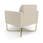 Poltrona Sala Base X Industrial Dourado Marisa Bouclê Bege